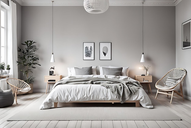 Modern Scandinavian Bedroom Interior Design Minimalist Elegance and Comfort