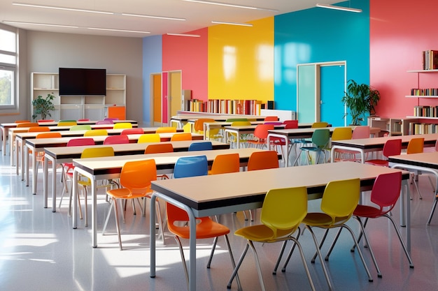 Modern school classroom