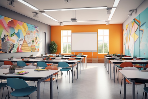 Modern school classroom