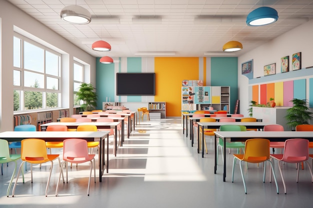 Modern school classroom