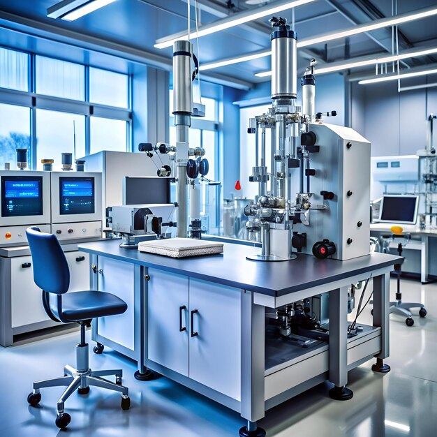 Photo a modern scientific laboratory with a high tech research machine