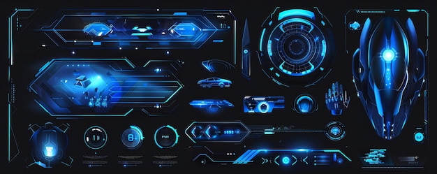 Modern scifi user interface elements futuristic abstract hud