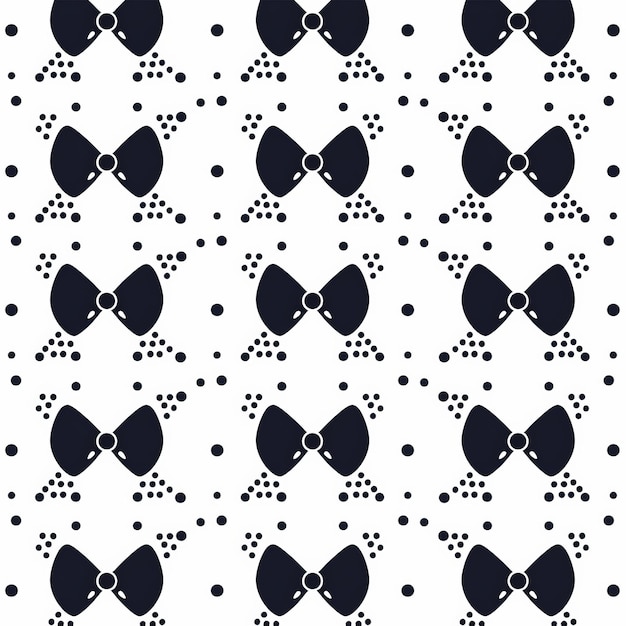 Photo a modern seamless pattern for father39s day featuring bow ties dotted lines and simple elegance in monochrome perfect for print web and texture