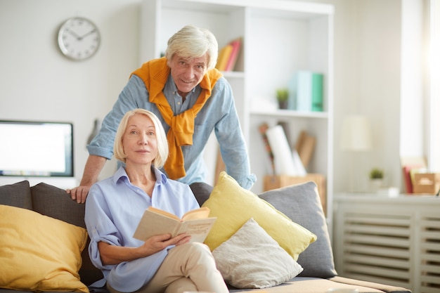 Modern Senior Couple Posing at Home