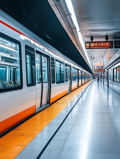 Modern Shanghai Subway Carriages at a Bright Station