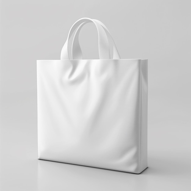 Photo modern shopping bag for mockup of fabric with handle on background