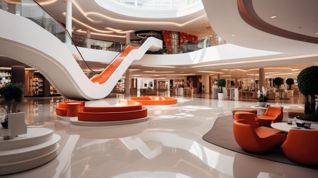 Modern shopping mall interior