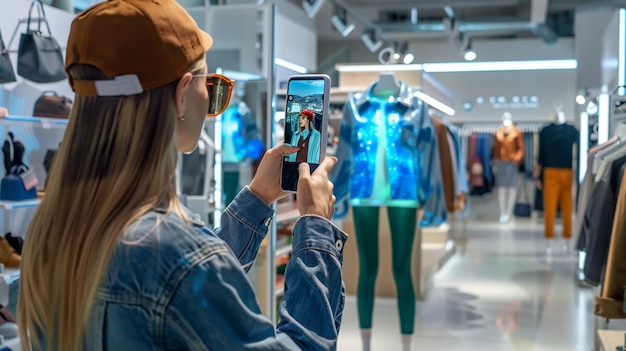 Photo modern shopping virtual assistant app revolutionizes fashion experience