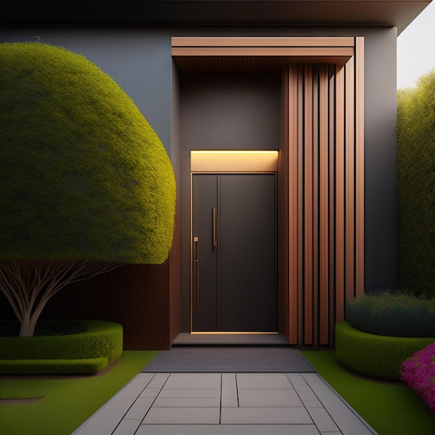 Modern simple entrance