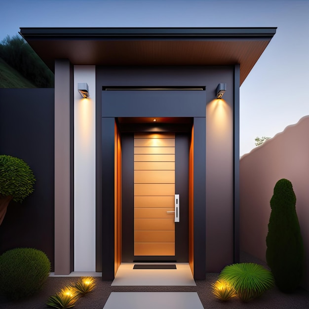 Modern simple entrance