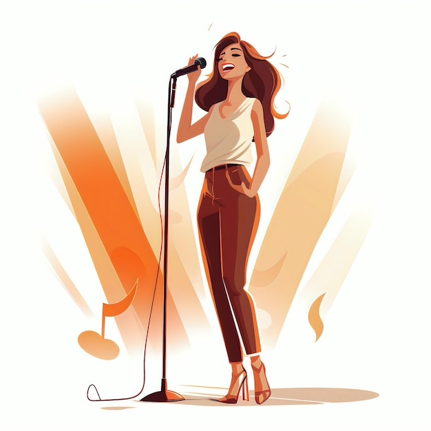 Modern Singer Graphic Vector