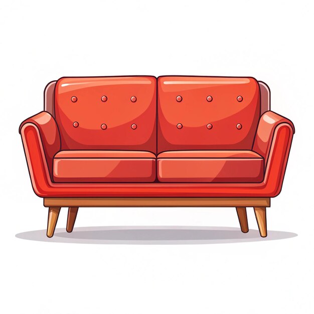 Photo modern single sofa and couch icon in cartoon furniture for room interior decoration vector illustration element