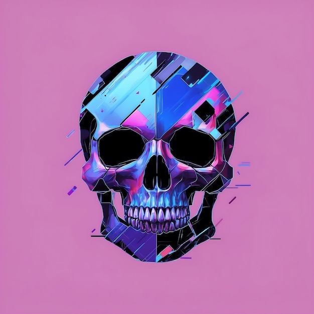 Photo modern skull emoji with trendy design