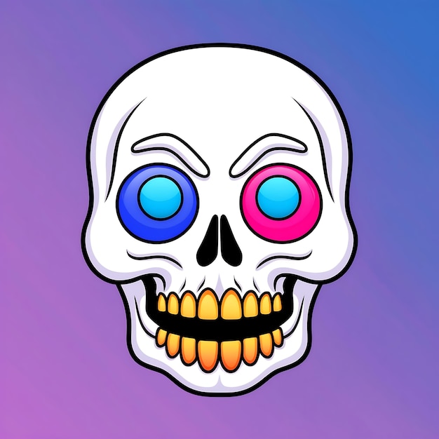 Modern Skull Emoji with Trendy Design