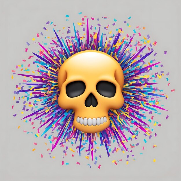 Photo modern skull emoji with trendy design