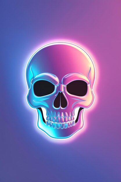 Photo modern skull emoji with trendy design