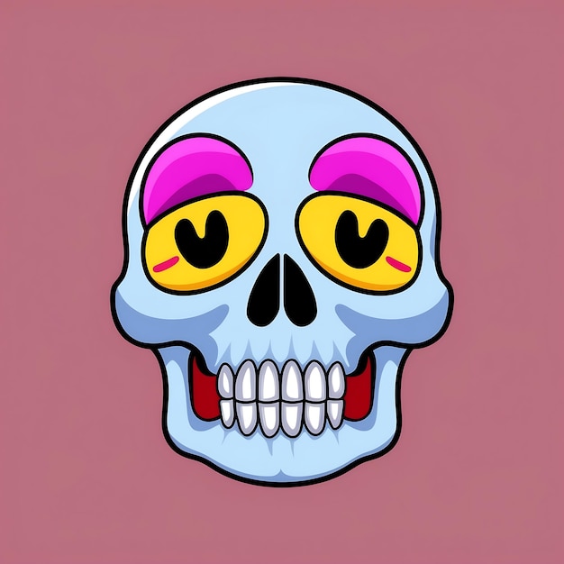 Photo modern skull emoji with trendy design