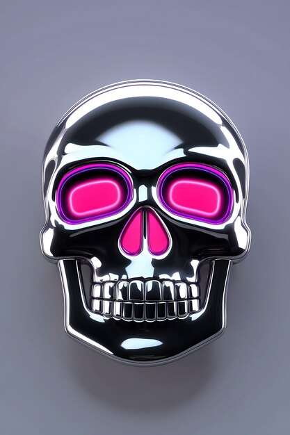 Photo modern skull emoji with trendy design