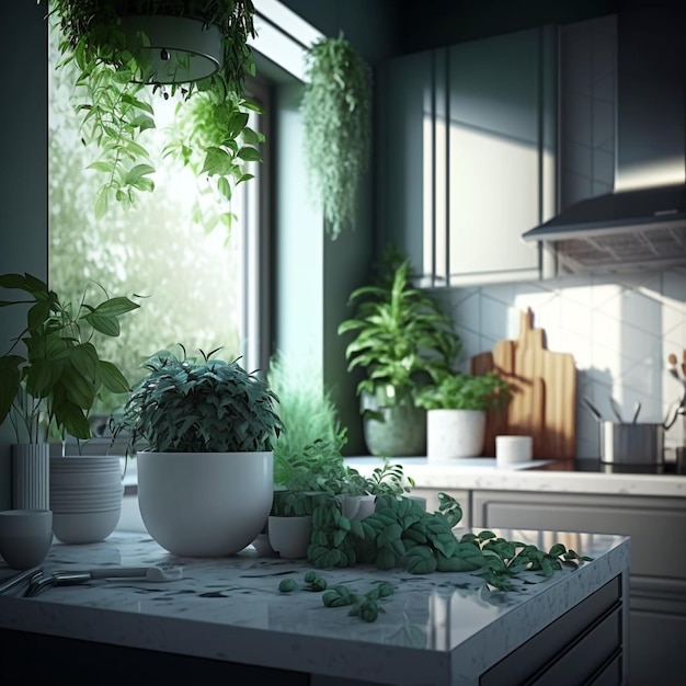 Modern and Sleek Kitchen Design Rendered with AI