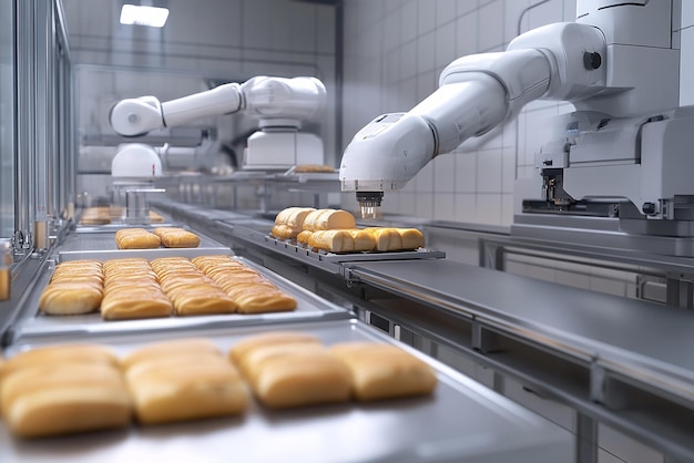 Photo modern smart bakery production line