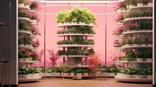 Modern smart vertical farming technology for growing farm