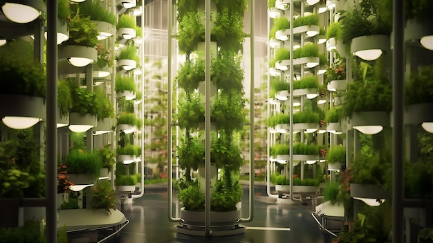 Modern smart vertical farming technology for growing farm