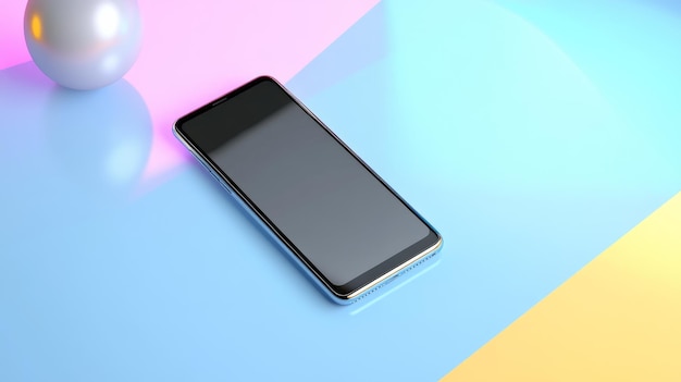 A modern smartphone lies on a bright surface symbolizing technology connectivity digital com