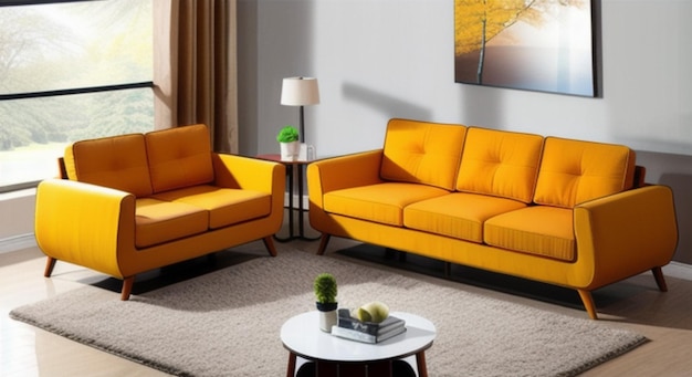 modern sofa design in confortable room