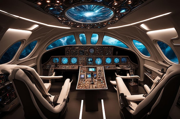 a modern spaceship cockpit