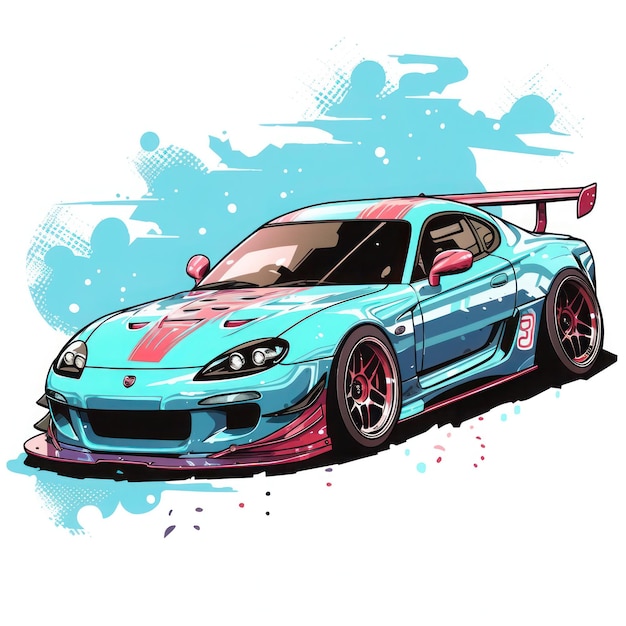 Modern sport car illustration for desktop