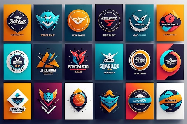 Photo modern sports logotype collection