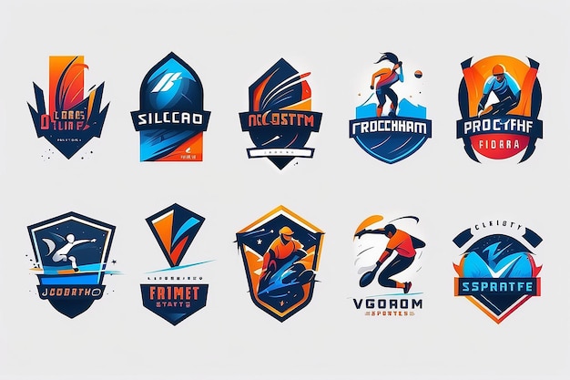 Photo modern sports logotype collection