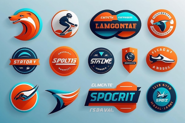 Photo modern sports logotype collection