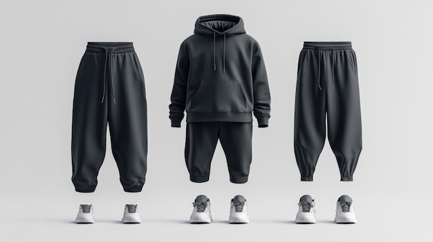 Modern Sportswear Mockup Displaying Full Athletic Ensemble on Clean Background