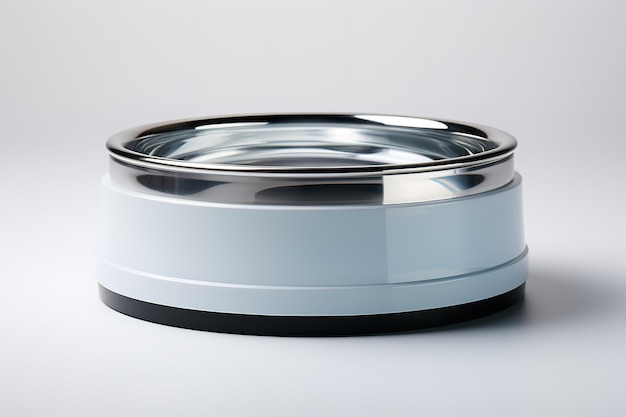 Photo a modern stainless steel pet bowl for easy feeding and cleaning on a clear png or white background