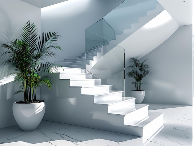 Photo modern staircase with clean lines and minimalist design