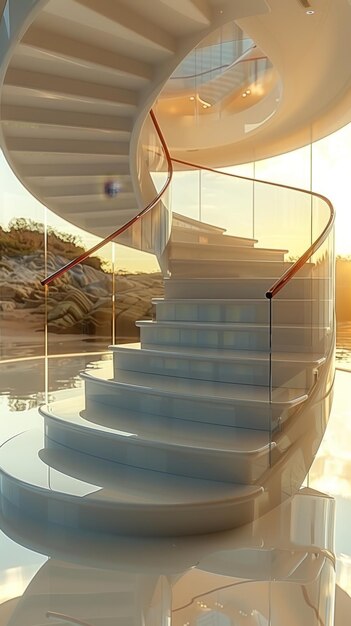 Photo modern staircase with clean lines and minimalist design