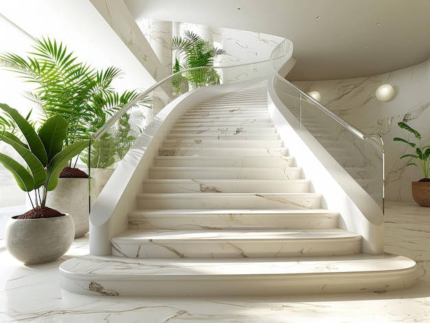 Photo modern staircase with clean lines and minimalist design