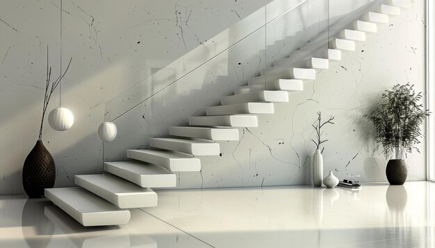 Photo modern staircase with clean lines and minimalist design