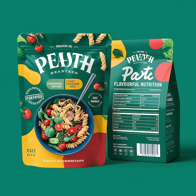 Modern Standing Pouch Packaging Design with Vibrant Colors