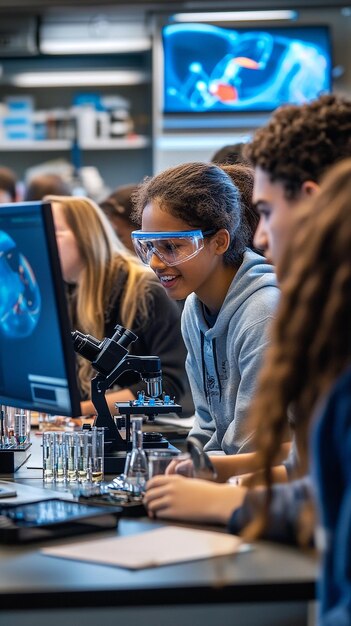 Photo modern stem lab with hightech equipment