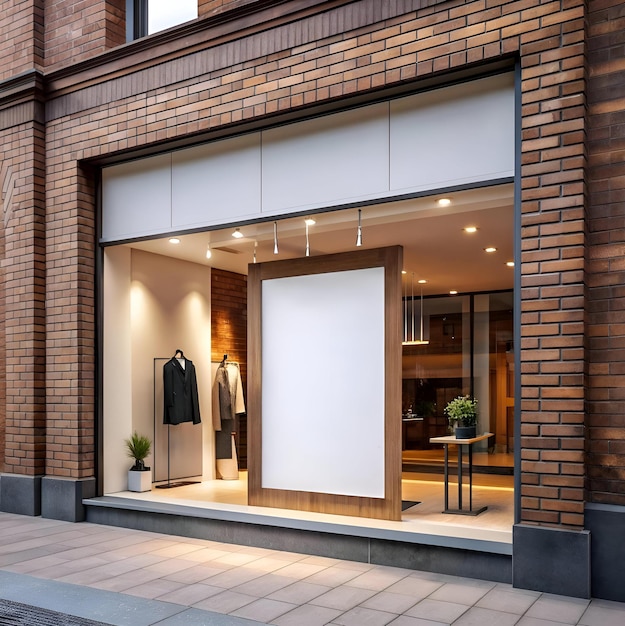 Modern storefront mockup featuring a blank canvas for your design