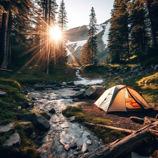 a modern structure tent in nature Glamping pod