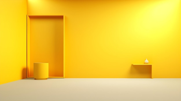 Modern Studio Background in light yellow Colours Elegant Room yellow background for graphic design