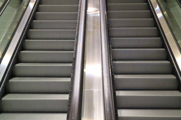 Modern style double escalator staircase in a shopping mall