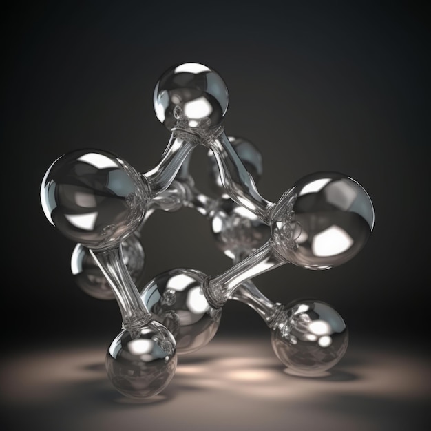 Modern style glass molecules are shiny and beautiful