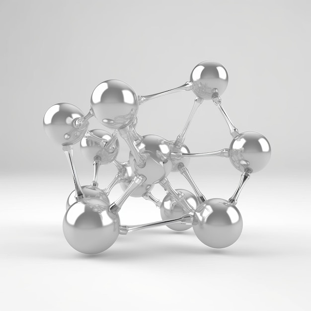 Modern style glass molecules are shiny and beautiful