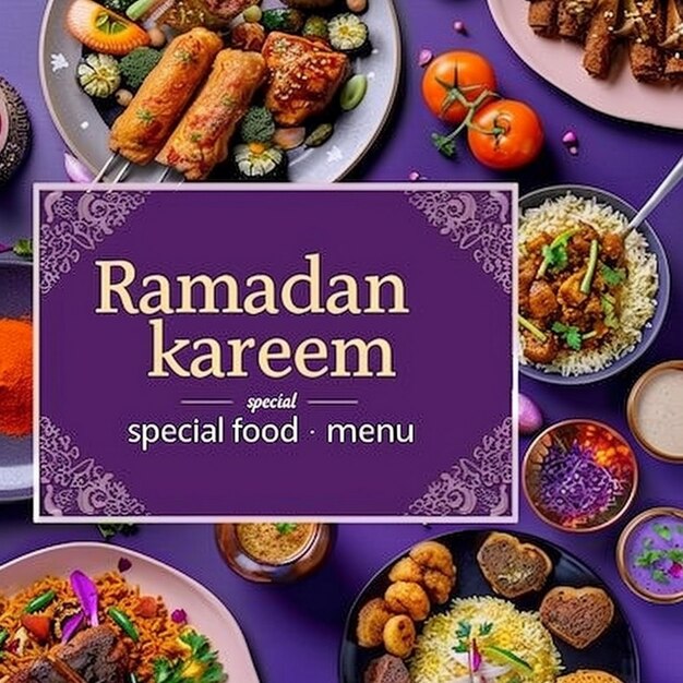 Photo modern style special deal ramadan kareem special menu delicious recipe ramadan instagram banner