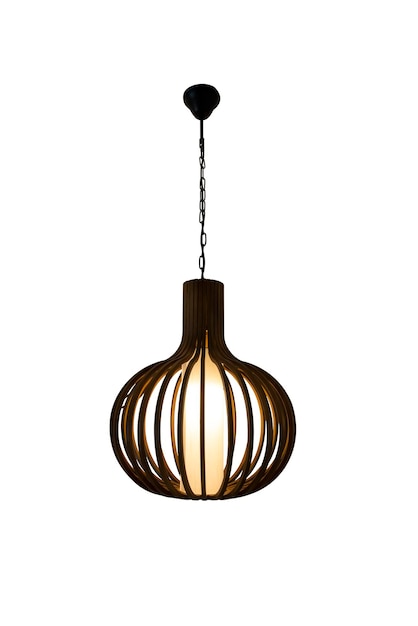 Modern style wooden lamps give a feeling of luxury Clipping path on white isolated background