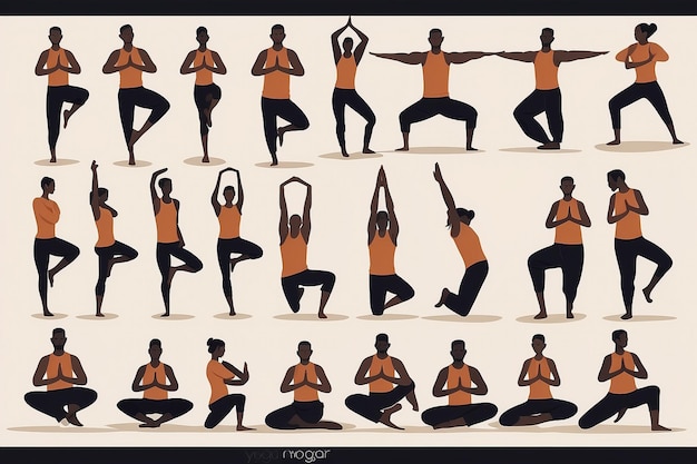 Modern stylish poses of yoga with a man Yoga meditation breathing Beyond Yoga